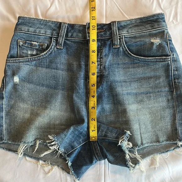 $200 J Brand Size 24 Gracie Distressed High Rise Denim Shorts EUC